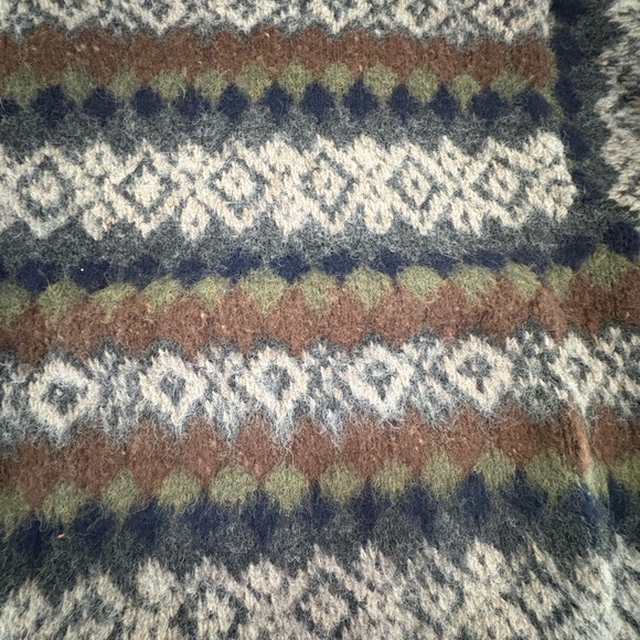 J. Crew Men's Navy and Brown Patterned Crewneck Sweater - Picture 3 of 5